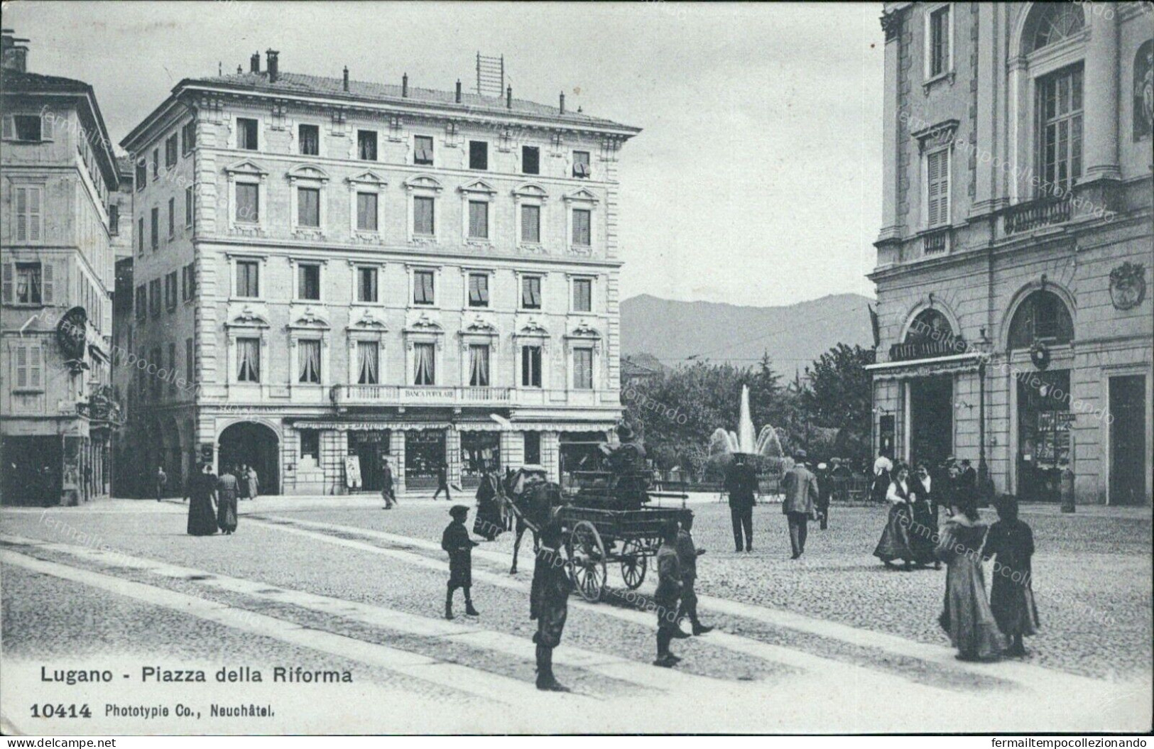 Cs418 Cartolina Lugano Piazza Della Riforma Svizzera - Autres & Non Classés