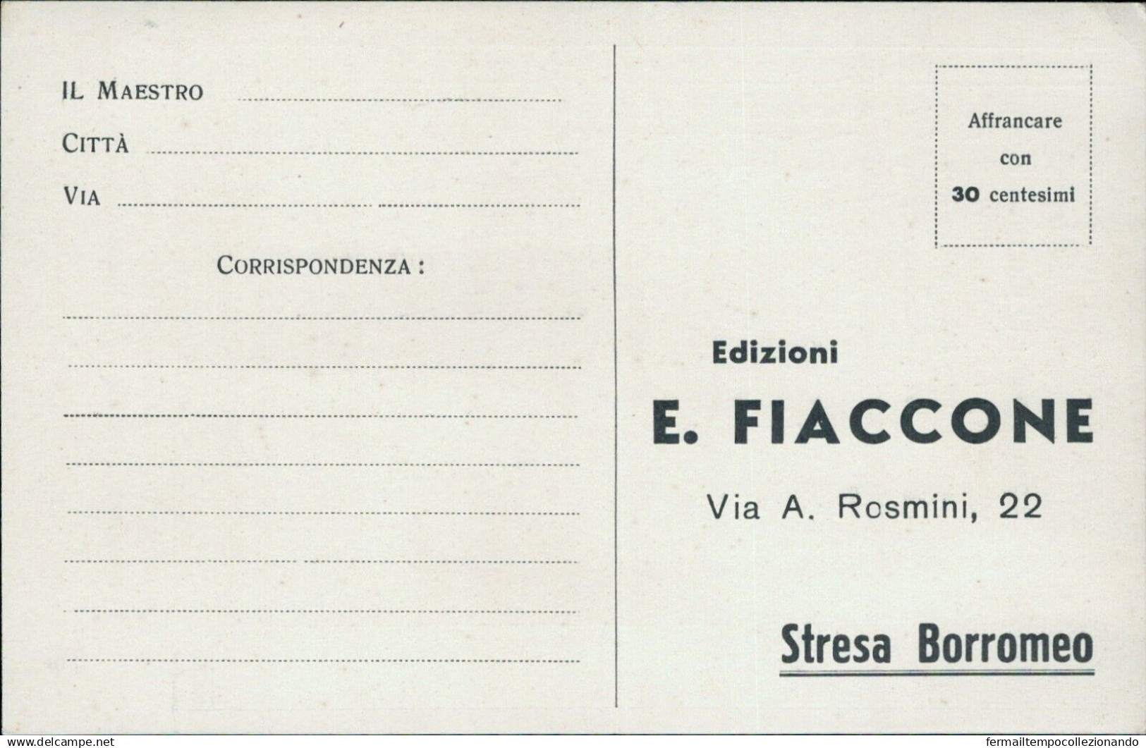 Cr630  Cartolina Commerciale Stresa Borromeo Edizioni E.fiaccone Verbania - Biella