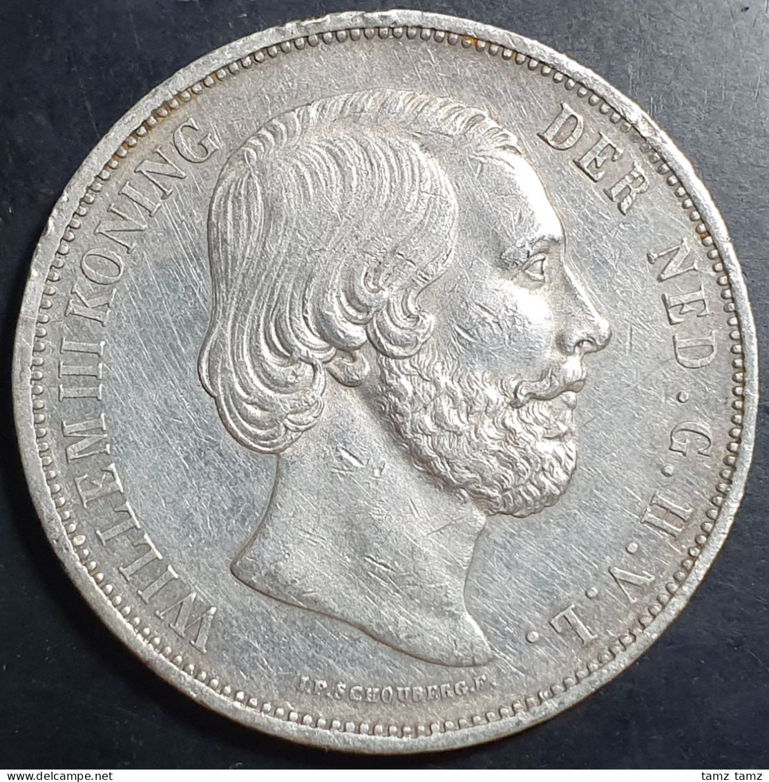 Netherlands 2.5 2 1/2 Gulden Willem William III 1868 Silver VF - 1849-1890 : Willem III