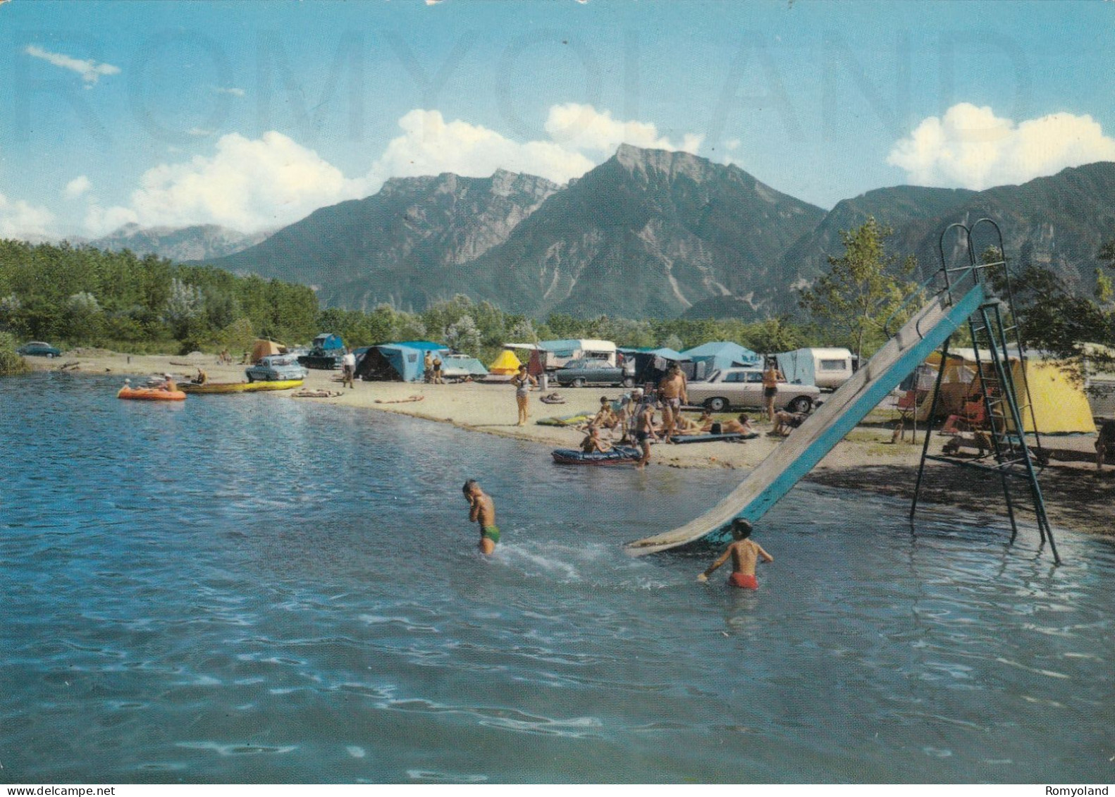 CARTOLINA  C16 LEVICO TERME M.520,TRENTO,TRENTO ALTO ADIGE-CAMPING AL LAGO CON C.VEZZENA M.1909-VACANZA,VIAGGIATA 1969 - Trento