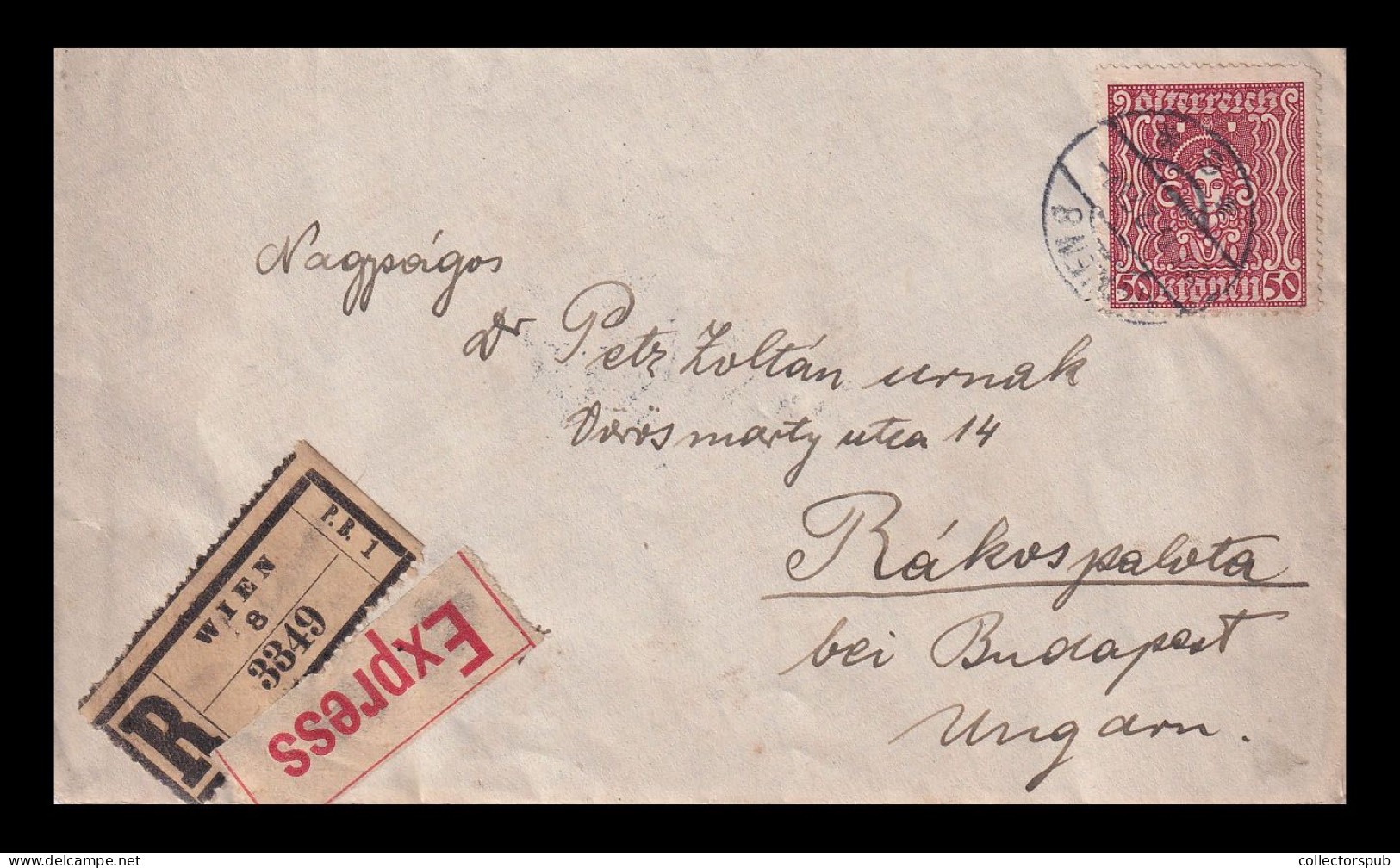 AUSTRIA 1922. Express Reg. Cover To Budapest - Cartas & Documentos