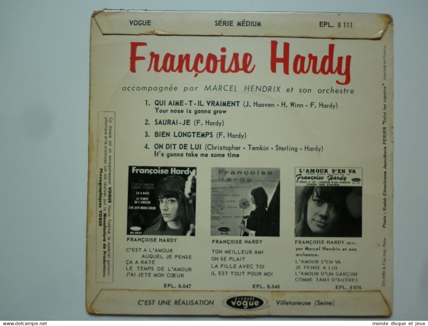 Françoise Hardy 45Tours EP Vinyle Ma Jeunesse Fout L'camp / C'était Charmant - 45 Rpm - Maxi-Singles