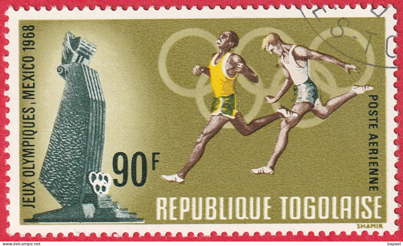 N° Yvert & Tellier PA98 - République Togolaise (1968) - (Oblitéré Avec Gomme) - Jeux Olympiques De Mexico (Course) - Togo (1960-...)