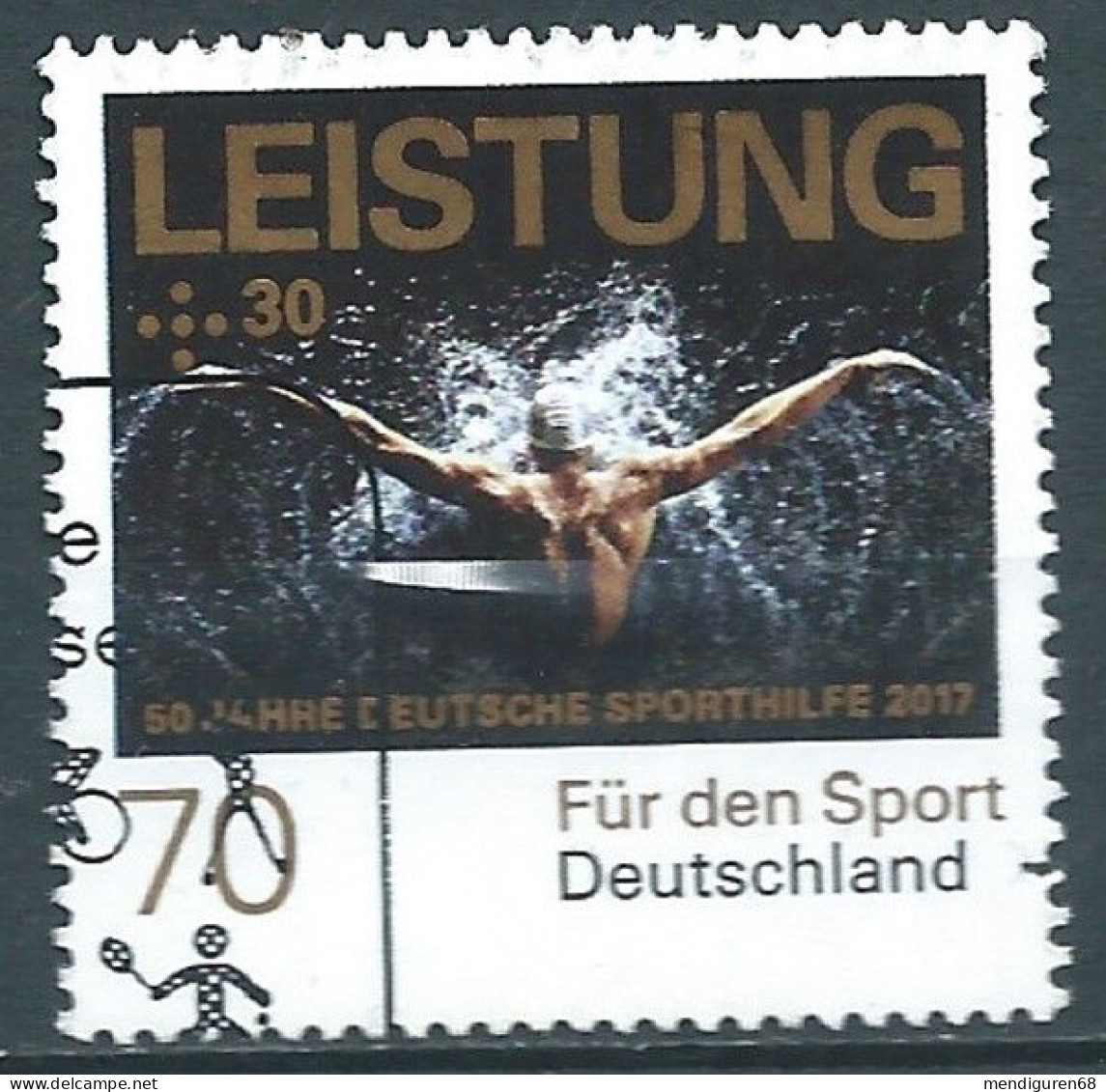 ALLEMAGNE ALEMANIA GERMANY DEUTSCHLAND BUND 2017 50 JAHRE DEUTSCHE SPORTHILFE: LEISTUNG MI 3307 YT 3091 SC B1124 SG 4124 - Gebruikt