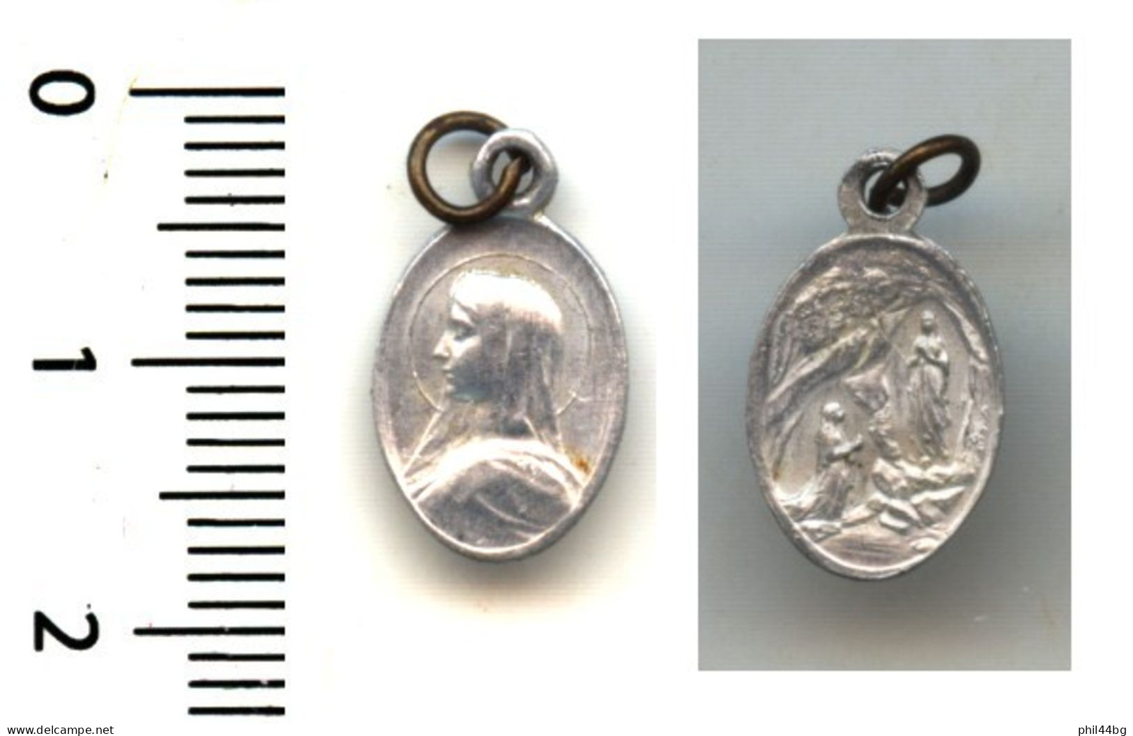 Vintage - PENDENTIF En Métal - BERNADETTE De Lourdes - Années 50 - HW - Religion & Esotérisme