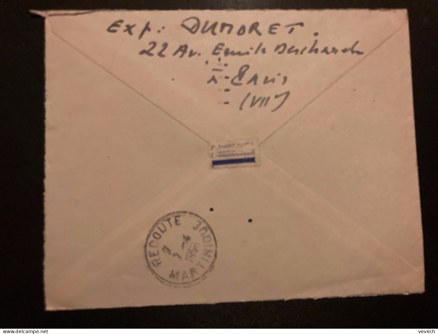 LETTRE Par Avion Pour La MARTINIQUE TP NICE 10F + SAINTONGE 5F OBL.MEC.4-4 1956 PARIS VII - Autres & Non Classés