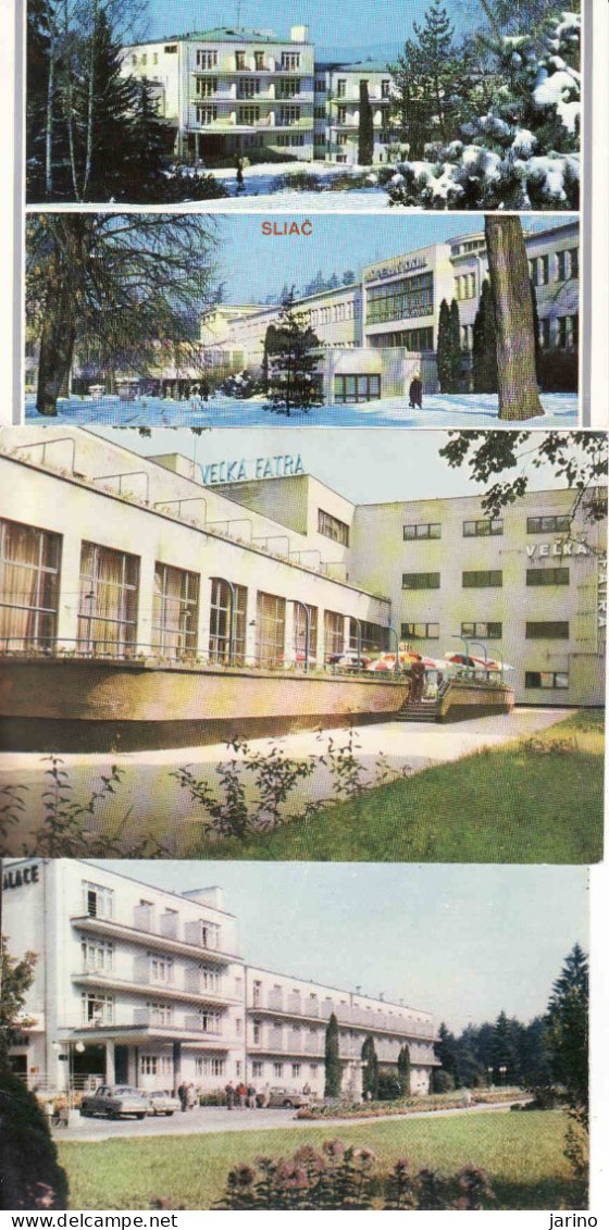 Slovakia, 2 X Sliač, Spa, Liečebny Dom Palace, 1 X Rajecké Teplice - Hotel Velká Fatra, Used 1974 - Slowakei