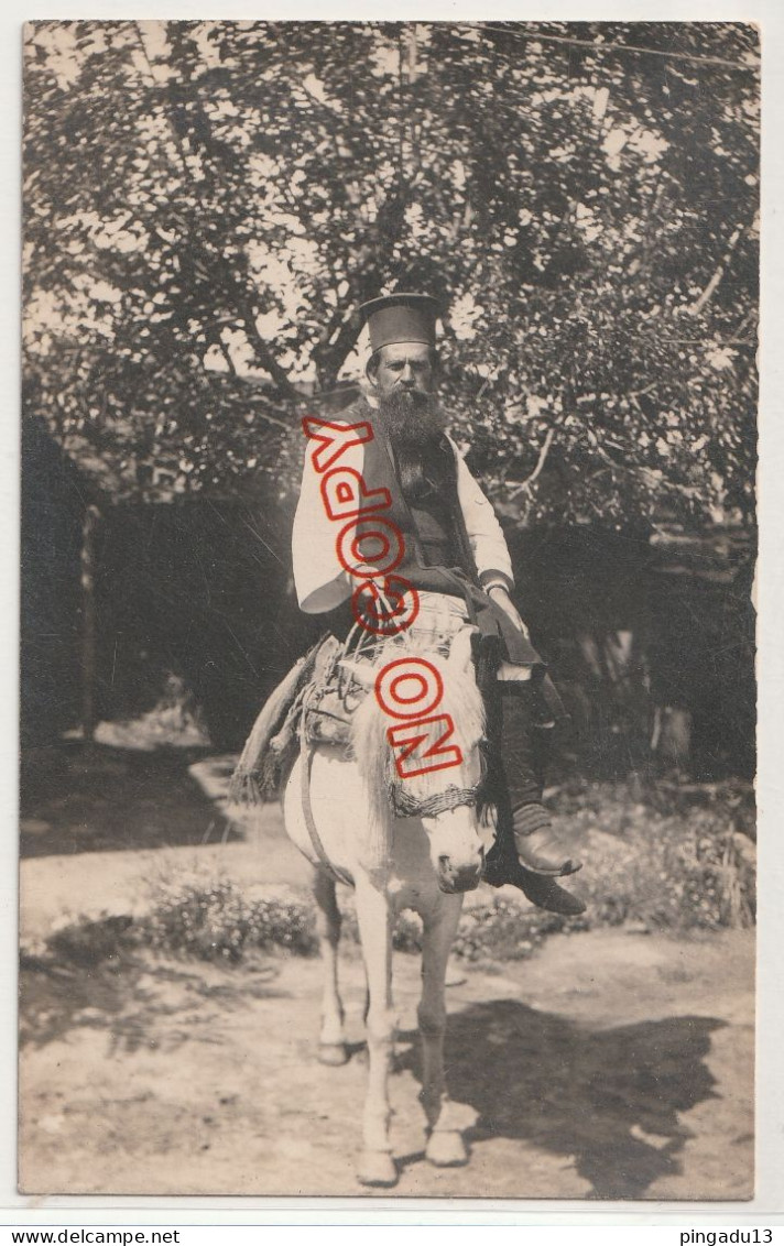 Fixe WW1 Front D'Orient Carte Photo Bukovo Macédoine Du Nord Grèce Greece Pope Cheval Religion Orthodoxe - War 1914-18