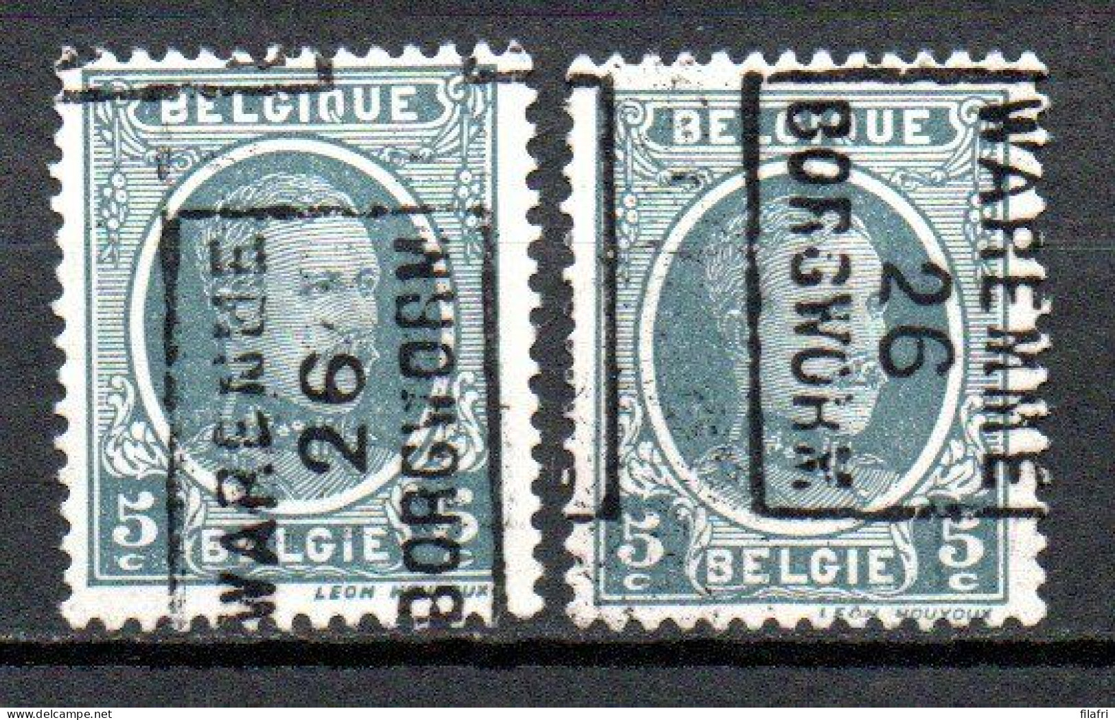 3832 Voorafstempeling Op Nr 193 - WAREMME 26 BORGWORM - Positie A & B - Roulettes 1920-29