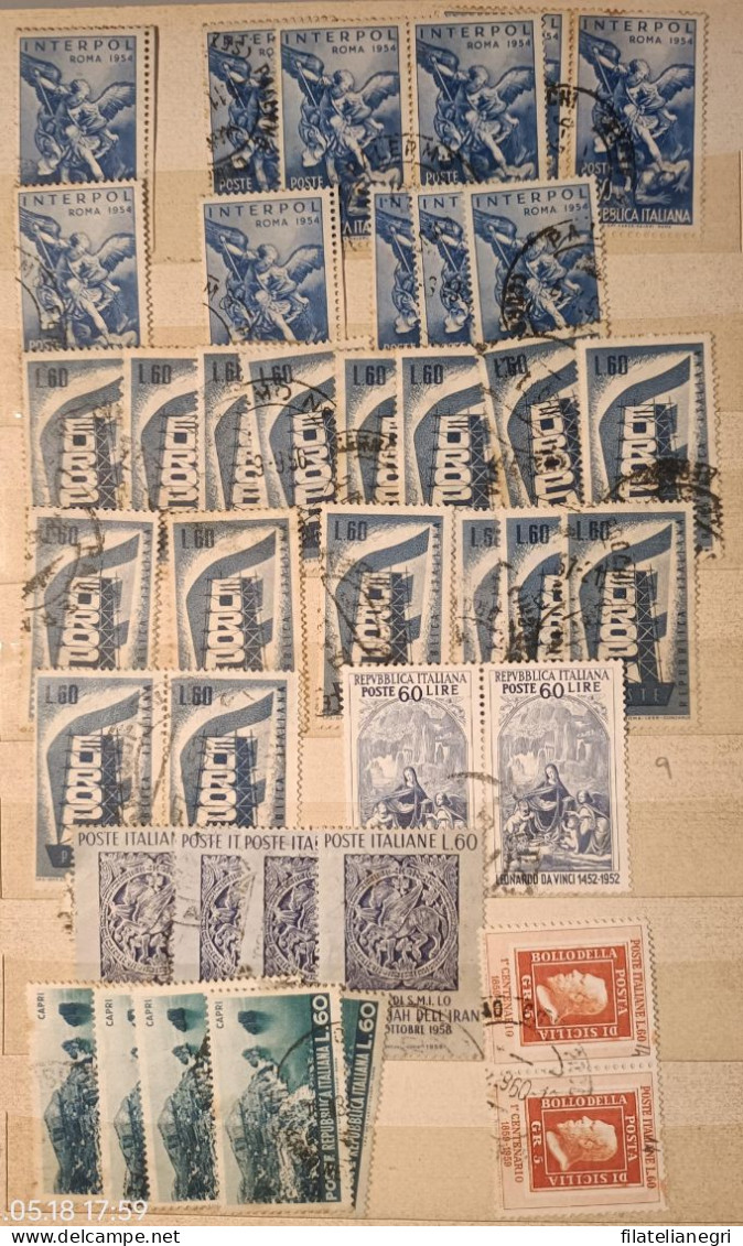 Italia Piccola Accumulazione Francobolli Usati Anni '50-'60 - Collections