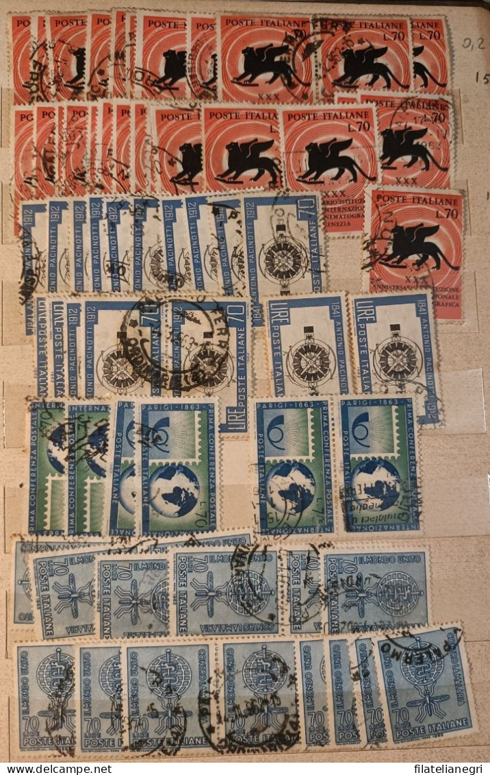 Italia piccola accumulazione francobolli usati anni '50-'60
