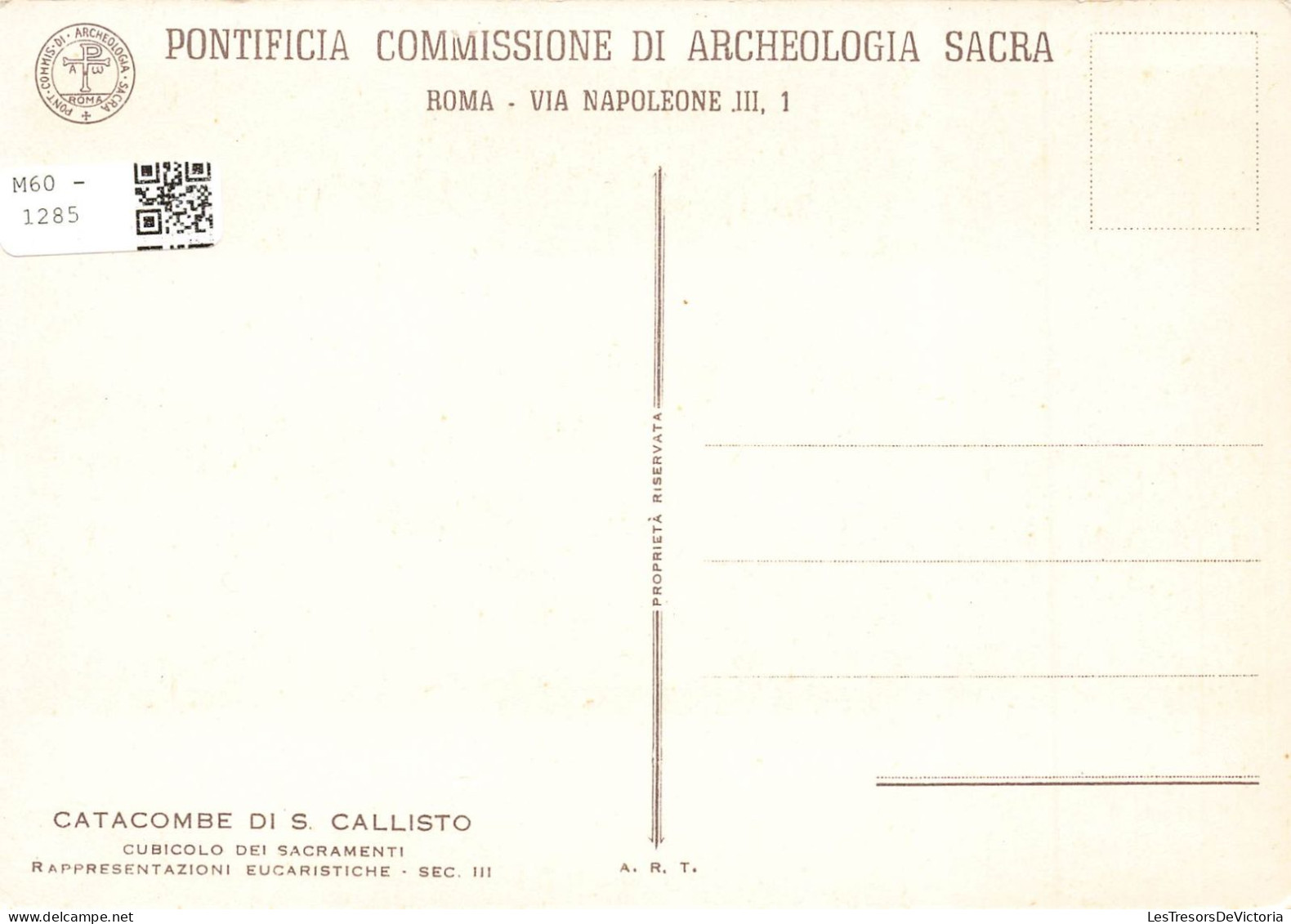 ITALIE - Catacombe Di S Callisto - Cubicolo Dei Sacramenti - Rappresentazioni Eucaristiche - Carte Postale Ancienne - Other Monuments & Buildings