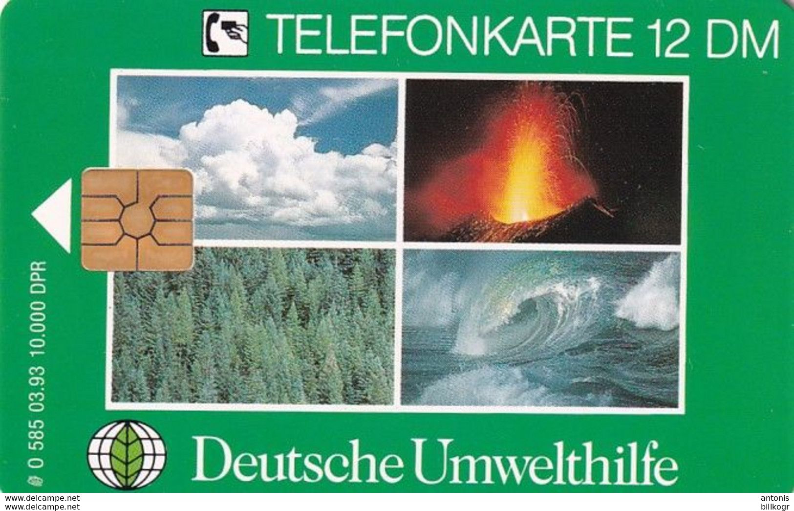 GERMANY(chip) - German Environmental Aid/Vegetation In The Desert(O 585), Tirage 10000, 03/93, Mint - O-Series : Séries Client