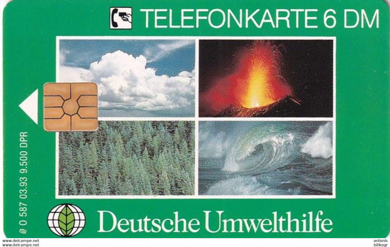 GERMANY(chip) - German Environmental Aid/Wattfischer(O 587), Tirage 9500, 03/93, Mint - O-Series : Séries Client