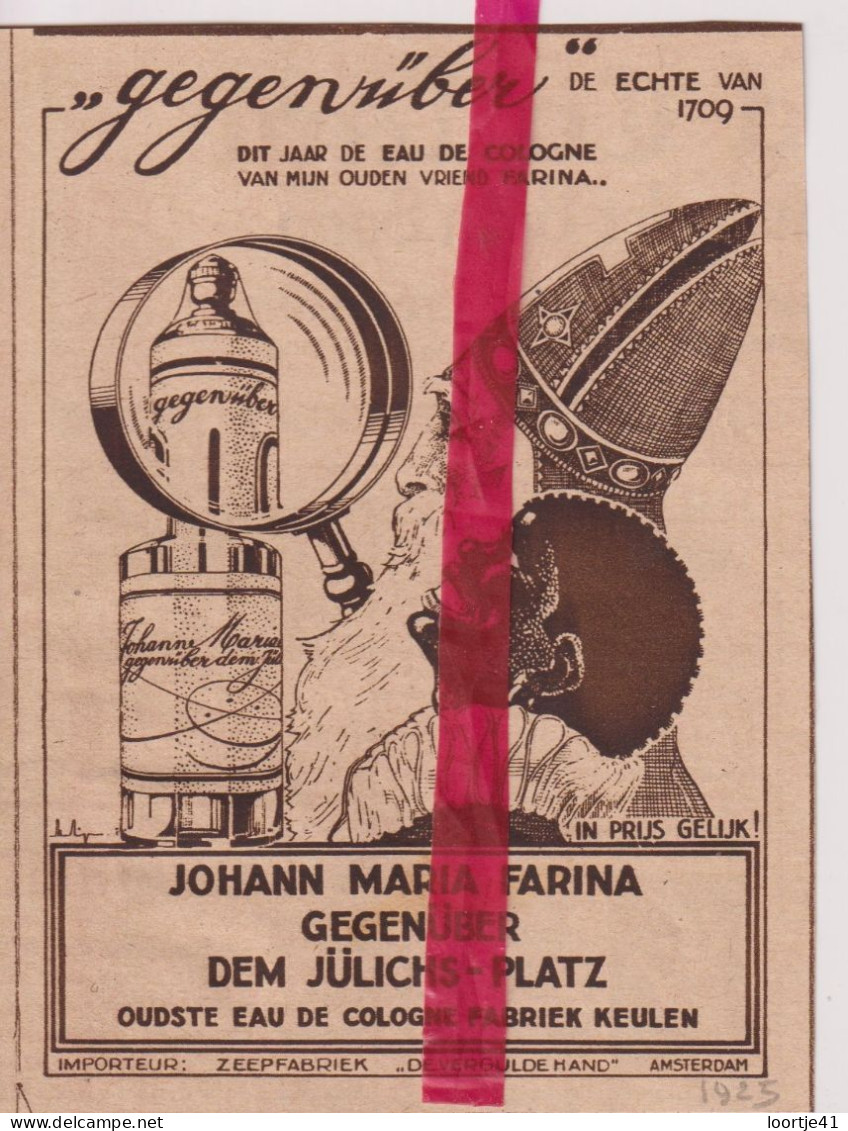 Pub Reclame - Eau De Cologne J.M. Farina - Gegenüber  - Orig. Knipsel Coupure Tijdschrift Magazine - 1925 - Non Classés