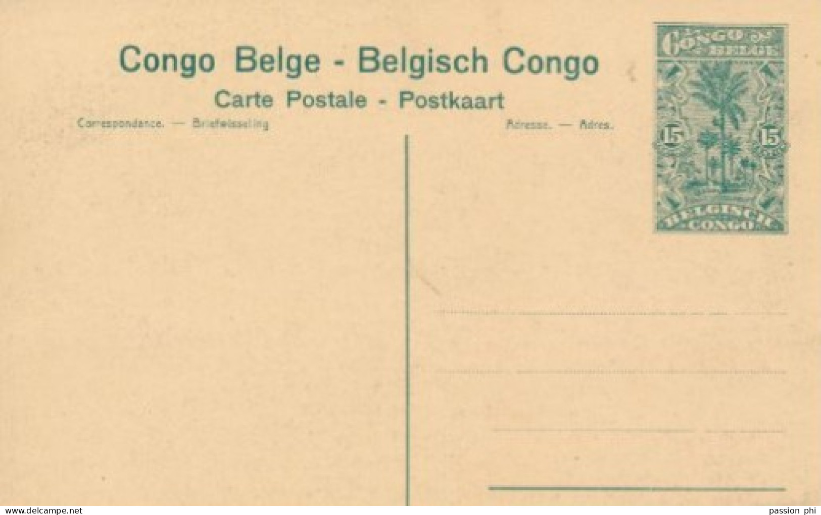 ZAC BELGIAN CONGO   PPS SBEP 61 VIEW 85 UNUSED - Stamped Stationery