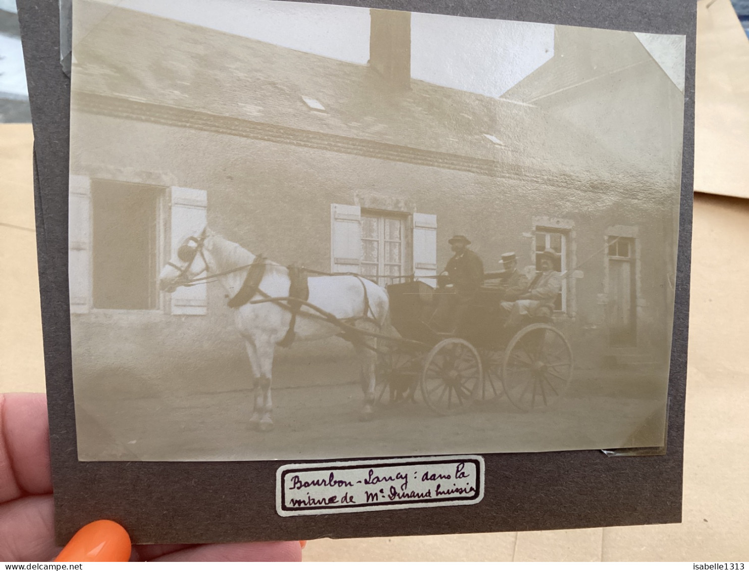 Photo Snapshot 1900 BOURDON-LANCY Dans La Voiture De Monsieur Durand, Huissier, Cheval, Calèche, Maison - Anonymous Persons