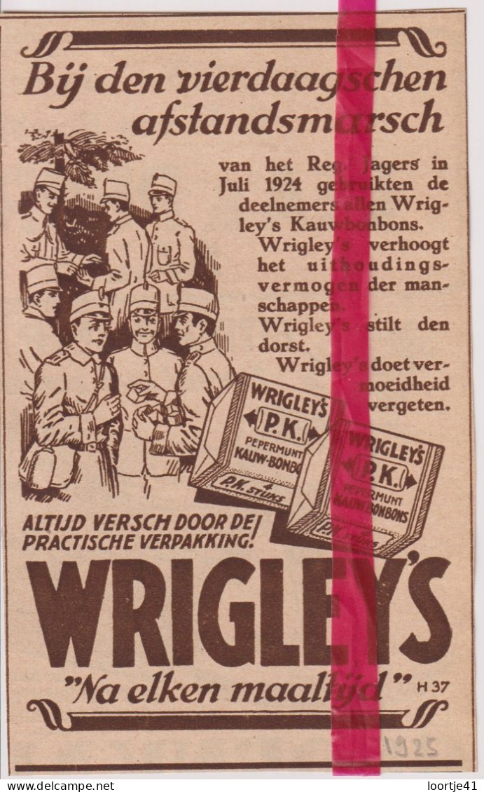 Pub Reclame - Wrigley's Pepermunt Bonbons - Orig. Knipsel Coupure Tijdschrift Magazine - 1925 - Non Classés