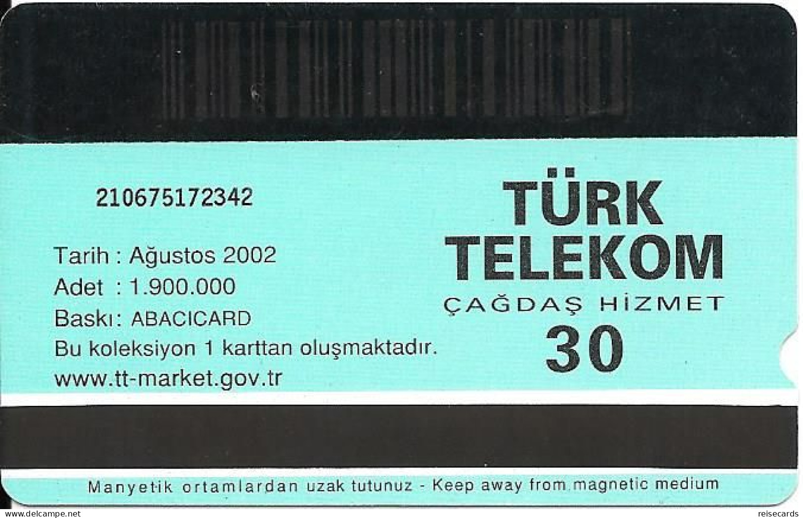 Türkiye: Türk Telecom - 2002 Europa Card Show, Riccione - Turquie