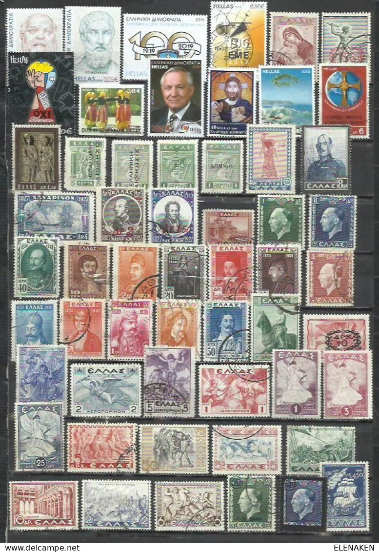 R115A--LOTE SELLOS GRECIA SIN TASAR,SIN REPETIDOS,ESCASOS. -GREECE STAMPS LOT WITHOUT PRICING WITHOUT REPEATED. -GRIECHE - Collections