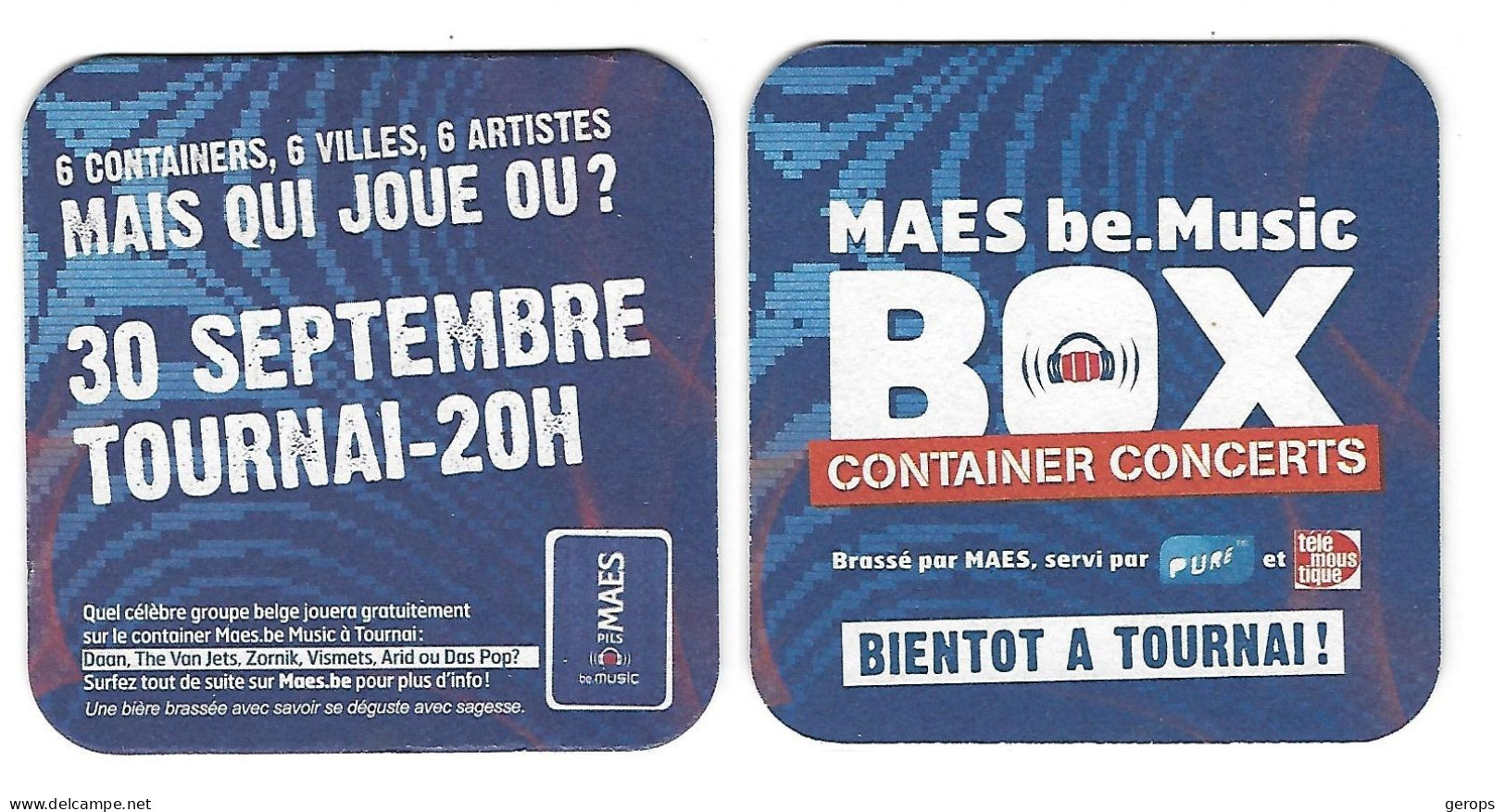 323a Brij. Maes Waarloos Rv Container Concerts 30 Sept.Tournai 93-93 - Beer Mats