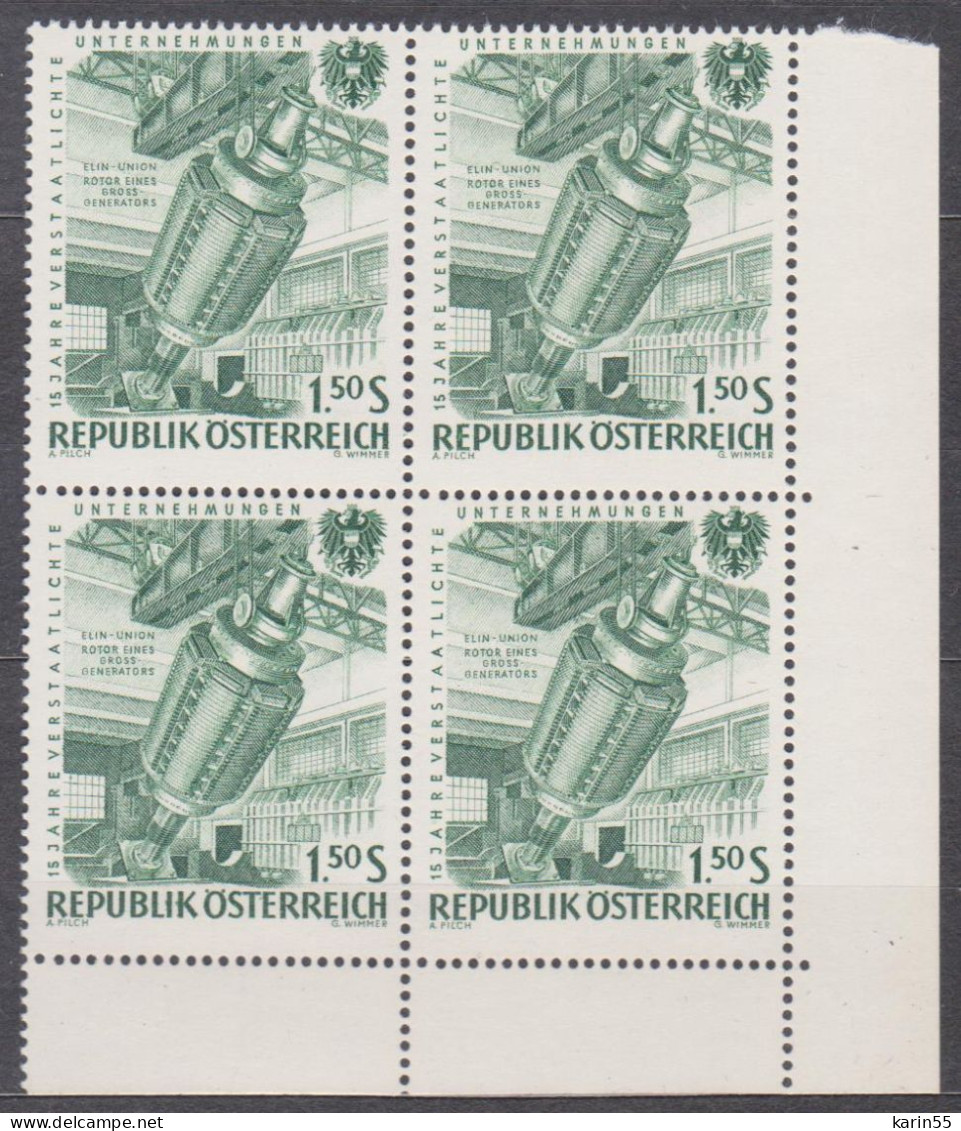 1961 , 15 Jahre Verstaatlichte Unternehmen ( Mi.Nr.: 1093 ) (1) 4-er Block Postfrisch ** - Ungebraucht