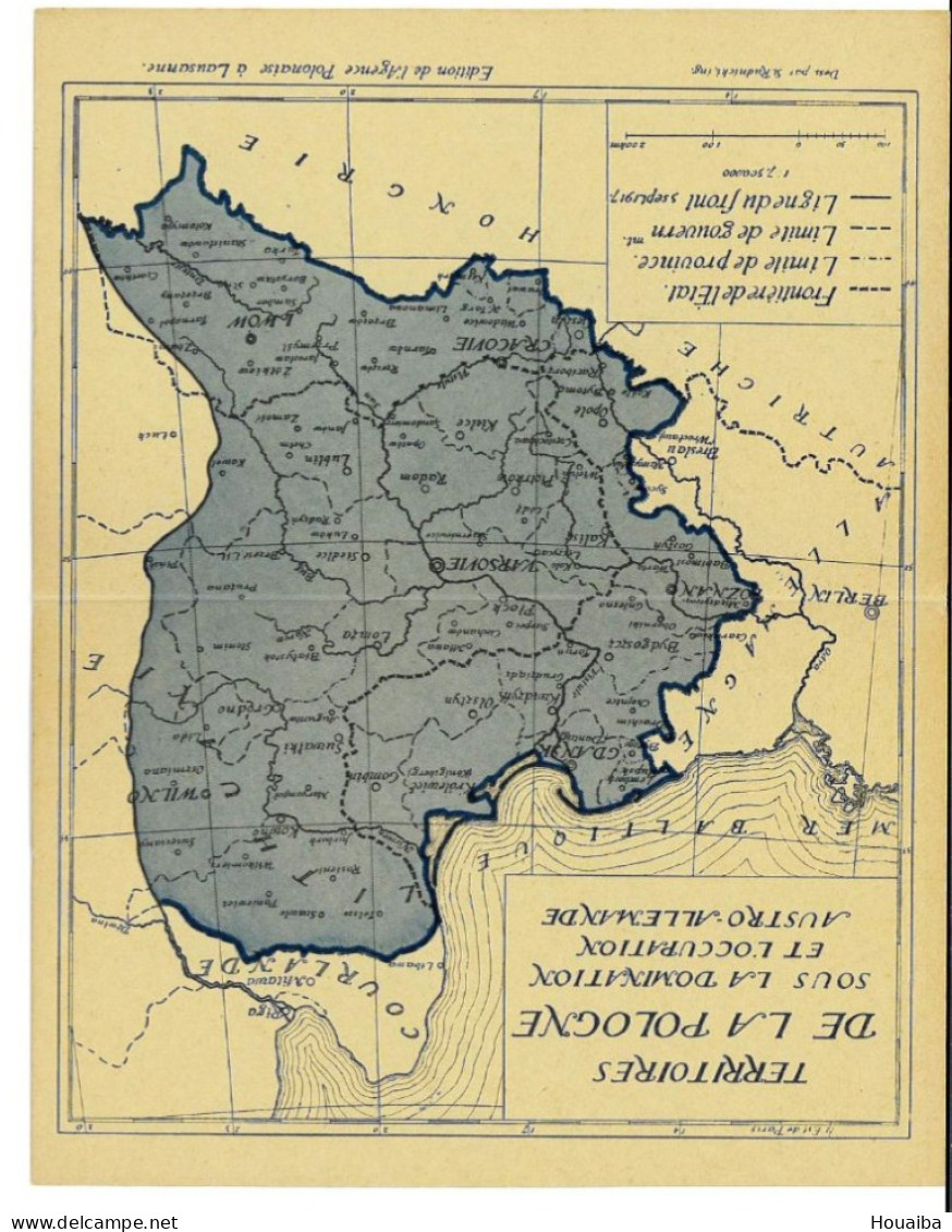 CPA - Double Carte Du Territoire De La Pologne Sous Domination Austro-Allemande - Weltkrieg 1914-18