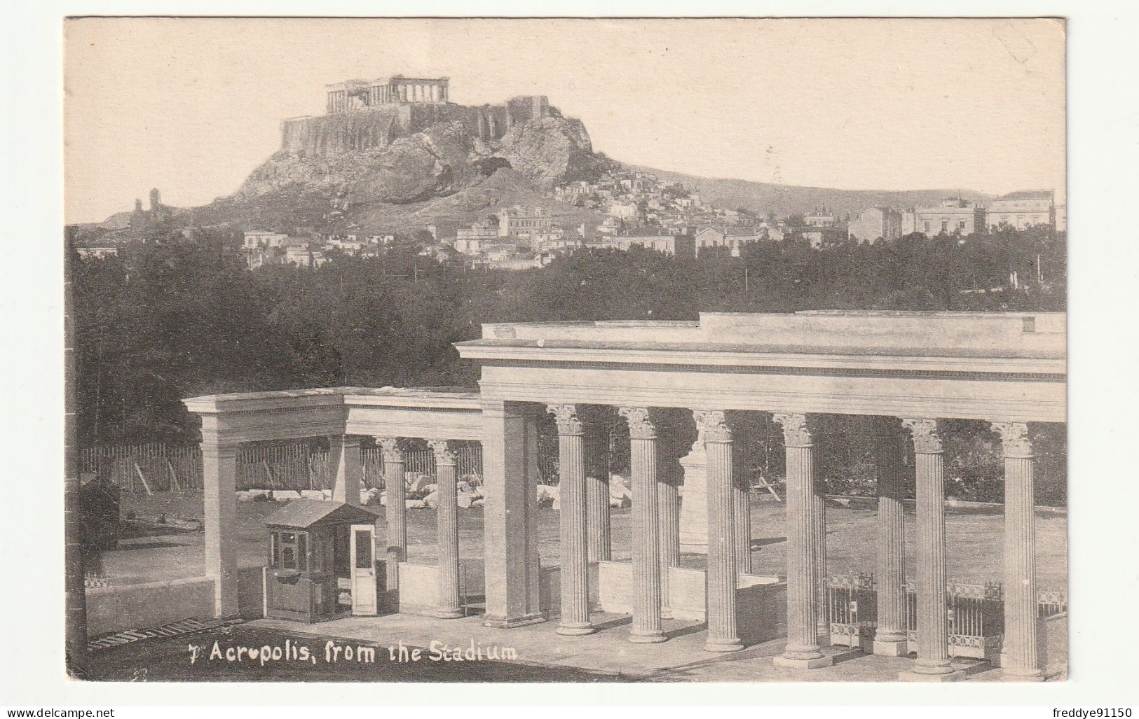 GRECE . ATHENES . ACROPOLIS FROM THE STADIUM 1925 - Greece