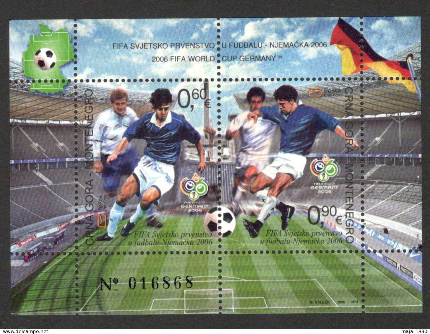 MONTENEGRO - MNH BLOCK- SPORT - SOCCER - FOOTBALL, FIFA WORLD CUP GERMANY 2006. - Montenegro