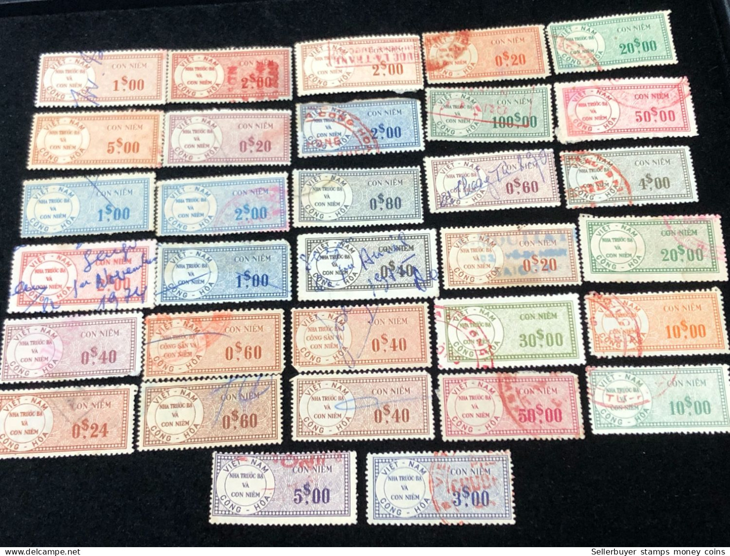 Vietnam South Wedge Before 1975( Wedge Has Been Used ) 32 Pcs 32 Stamps Quality Good - Collections