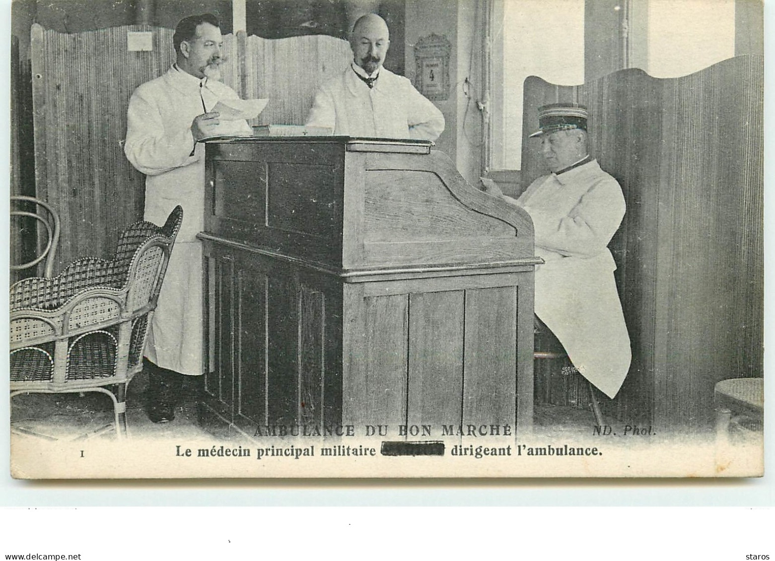 Ambulance Du Bon Marché - N°1 - Le Médecin Principal Militaire, Dirigeant L'ambulance - Santé, Hôpitaux