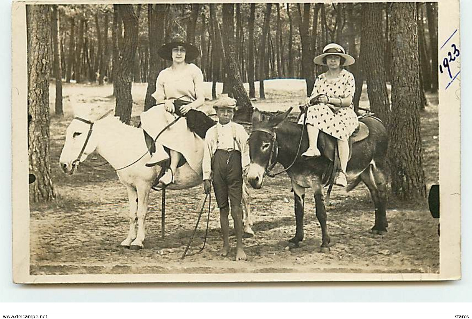 Carte Photo - Souvenir Des SABLES D'OLONNE - Femmes Assises En Amazone Sur Des ânes - Sables D'Olonne