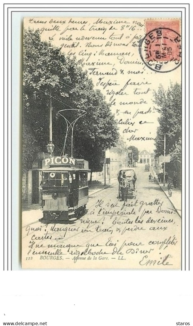 BOURGES Avenue De La Gare Tramway Pub Picon - Bourges