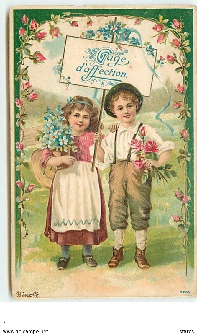 Carte Gaufrée - Gage D'affection - Jeune Couple - Sonstige & Ohne Zuordnung