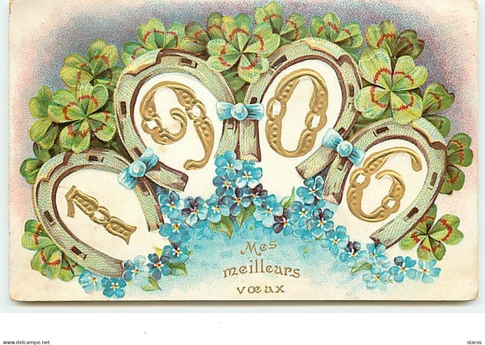Carte Gaufrée - 1906 Mes Meilleurs Voeux - New Year