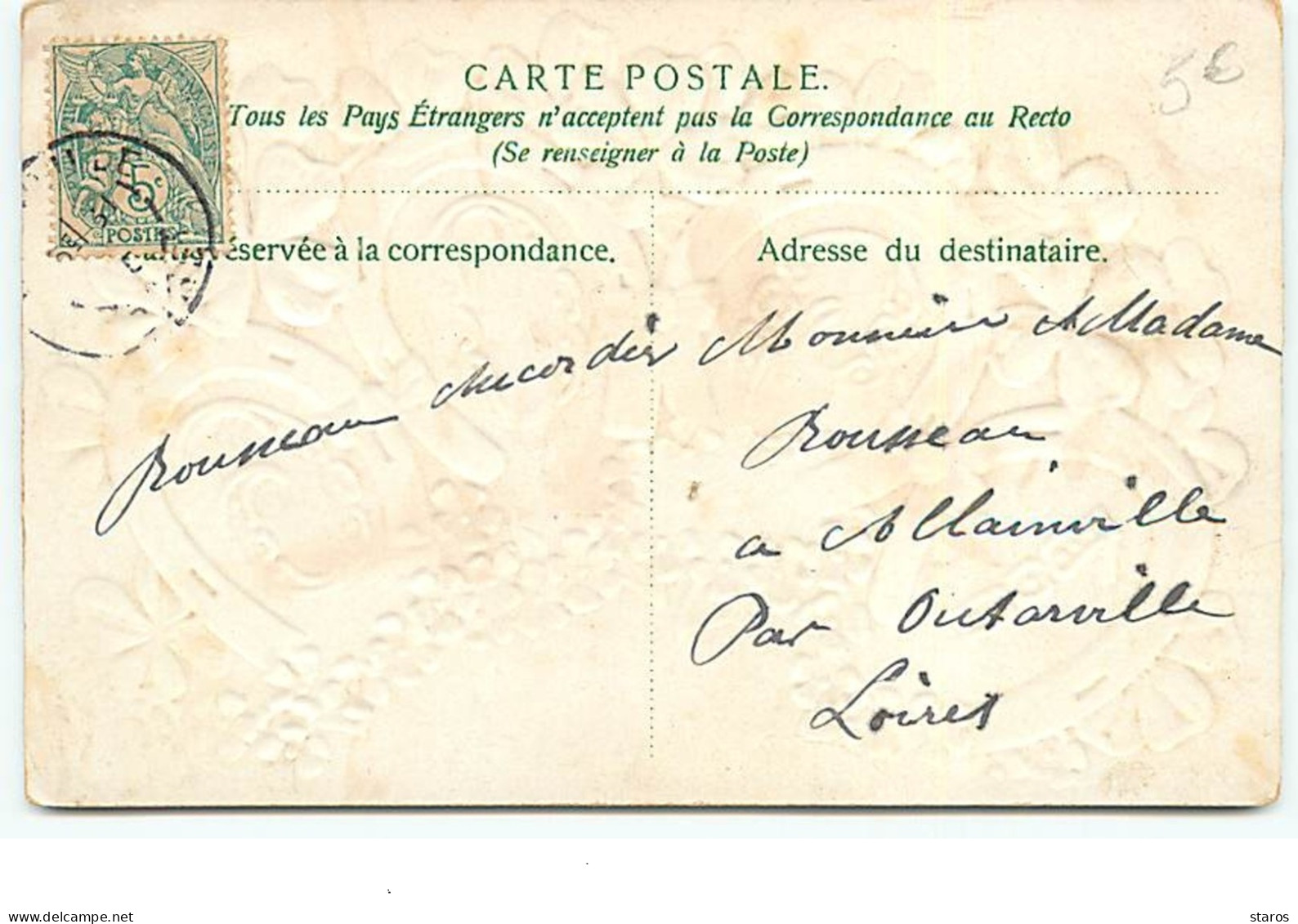 Carte Gaufrée - 1906 Mes Meilleurs Voeux - New Year