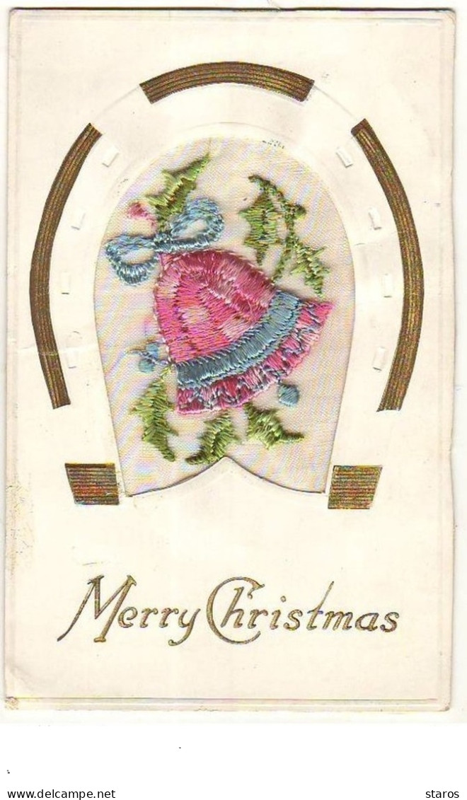 Carte Brodée - Merry Christmas - Cloche - Other & Unclassified