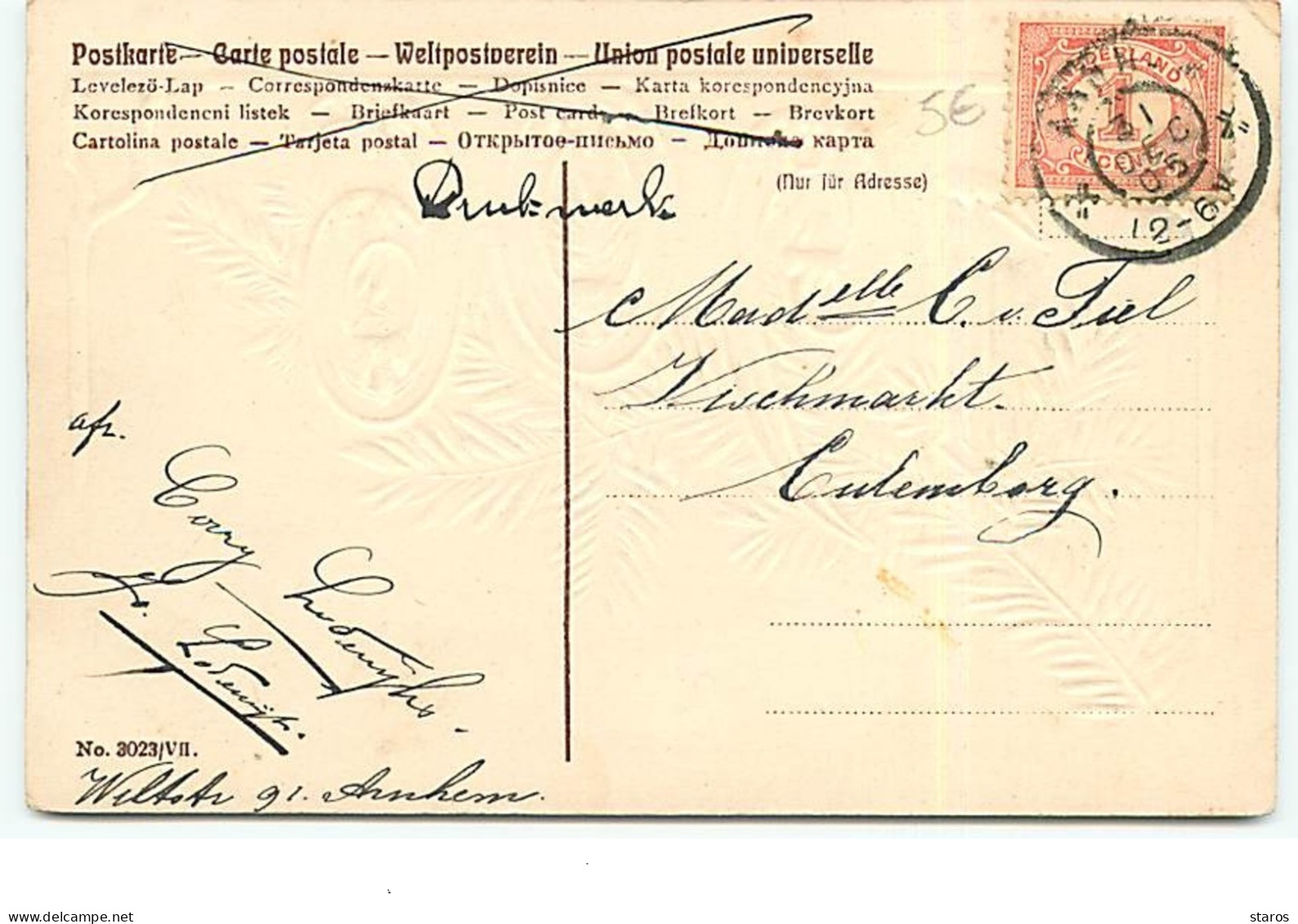 Carte Gaufrée - 1906 Hartelyke Gelukwensch - New Year