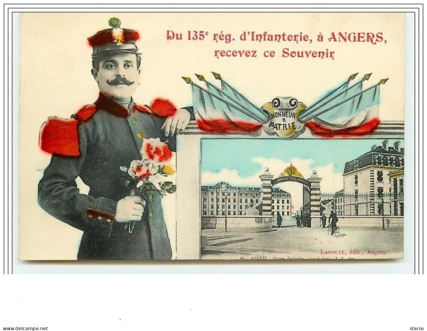 Du 135e Rég. D'Infanterie, à ANGERS, Recevez Ce Souvenir - Angers