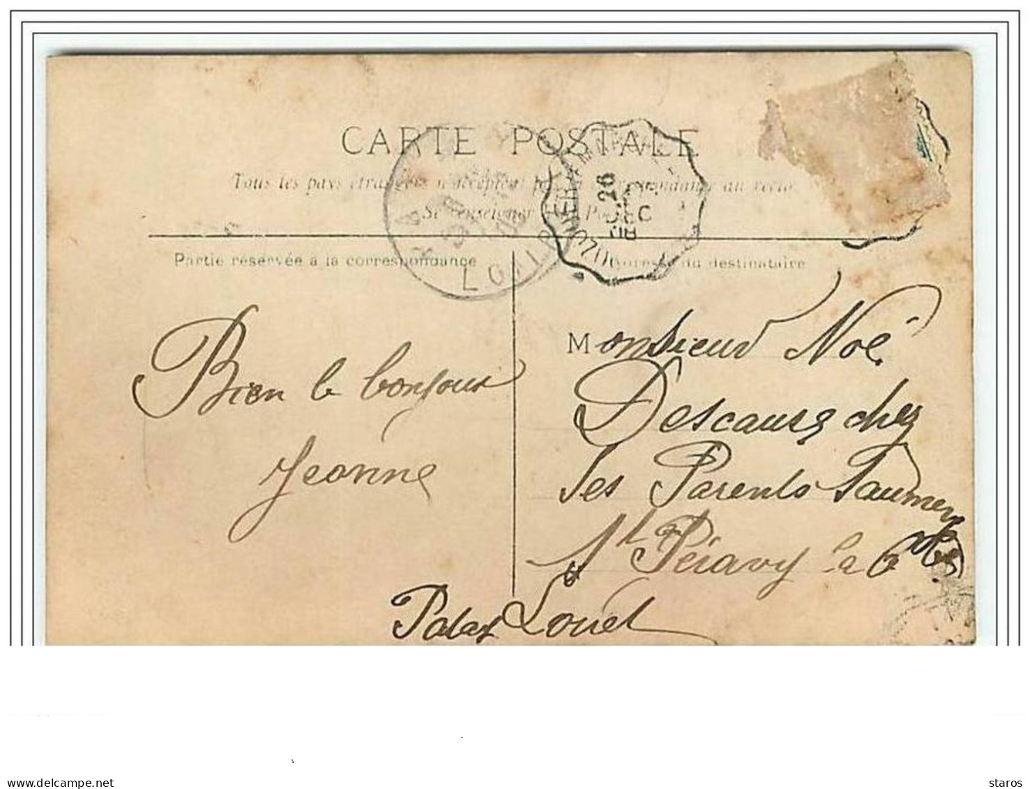 Carte-Photo à Localiser Cachet Patay, Convoyeur OUZOUER LE MARCHE, Orléans. - A Identifier