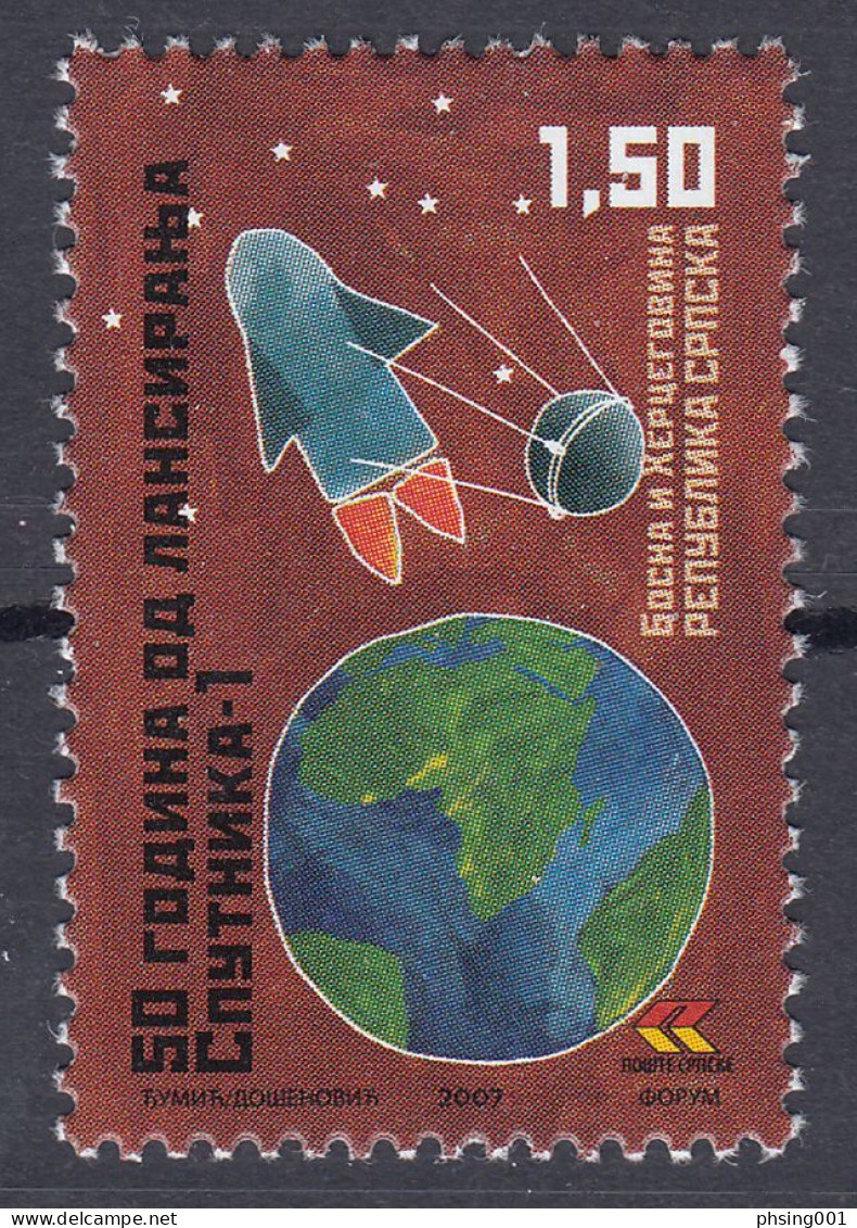 Bosnia Serbia 2007 50 Years Anniversary Of Launching SPUTNIK 1 The First Artificial Satellite Space Russia, MNH - Autres & Non Classés