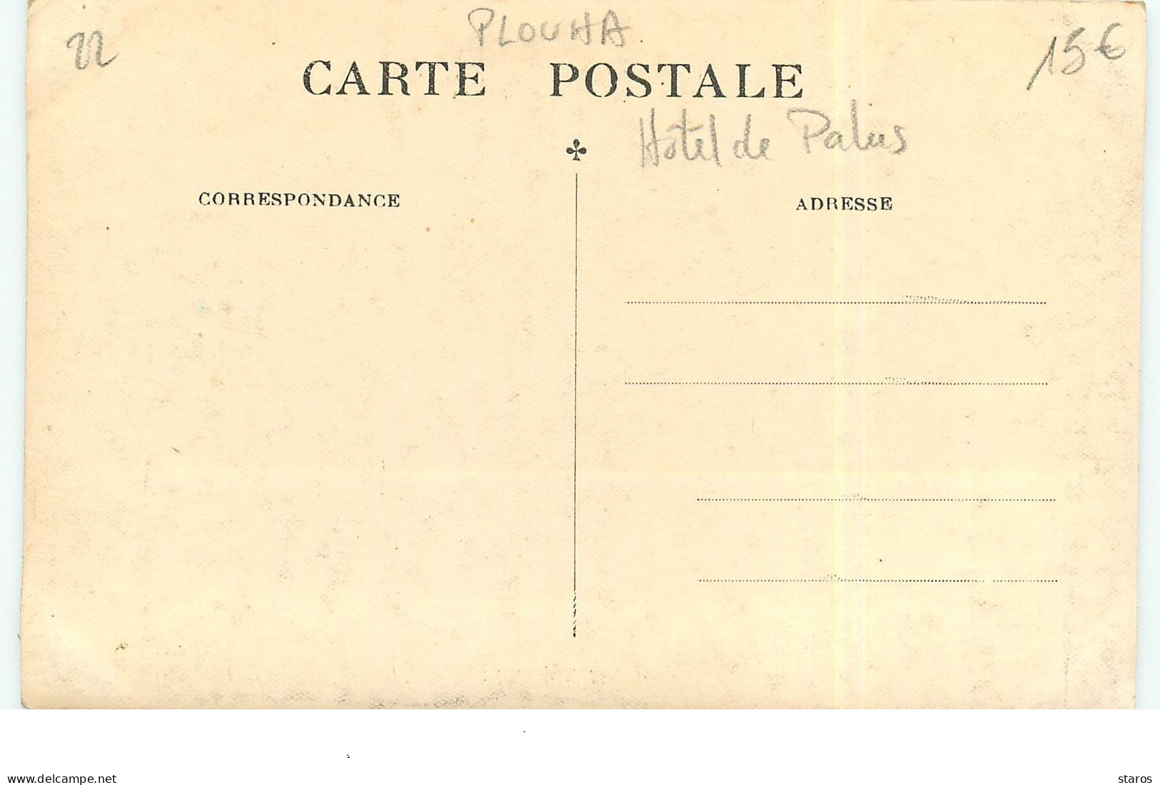 Carte Photo - PLOUHA - Hôtel De Palus - Plouha