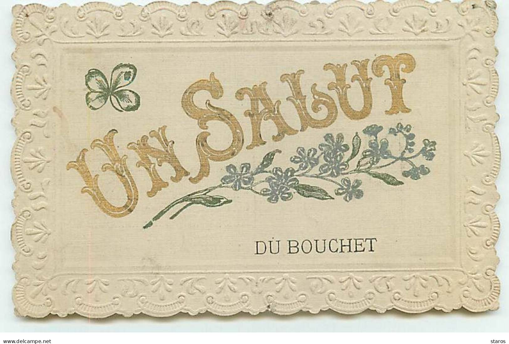 Carte Gaufrée - Un Salut Du BOUCHET - VERT LE PETIT - Vert-le-Petit