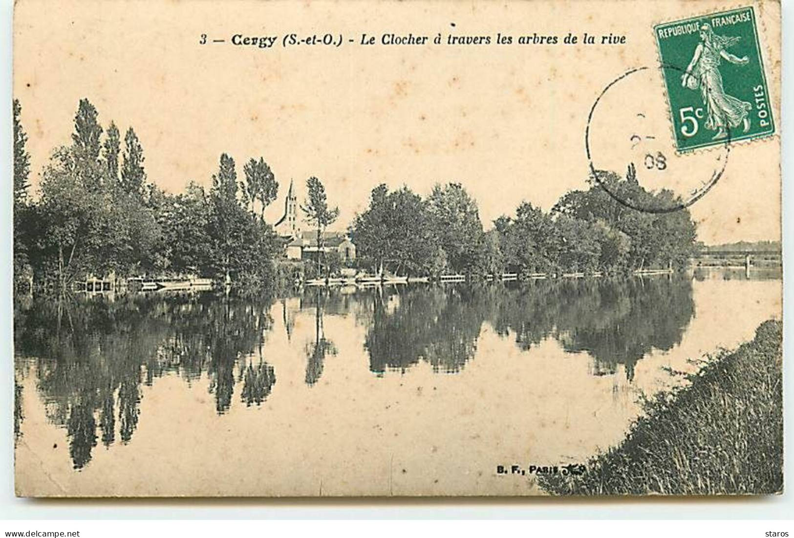 CERGY - Le Clocher à Travers Les Arbres De La Rive - Cergy Pontoise