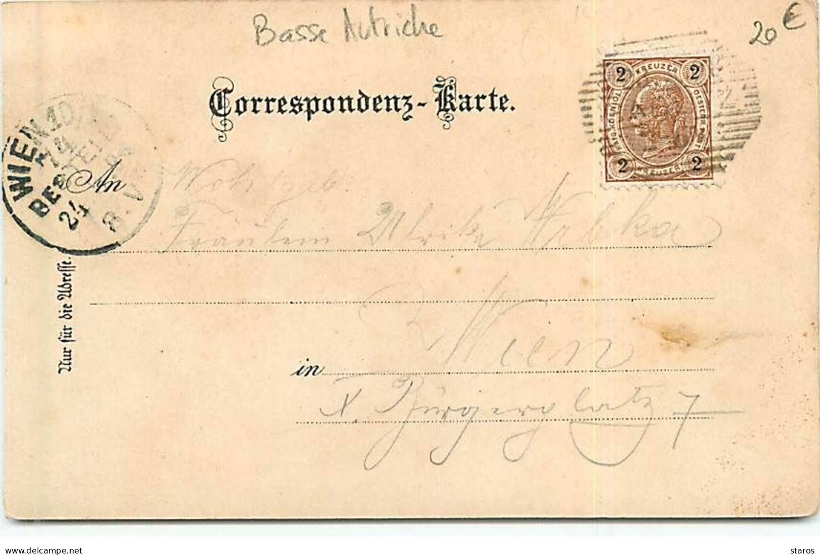 Basse-Autriche - Gruss Aus HOCHRAM - Restaurateur Wenzel Wech - 1898 - Autres & Non Classés