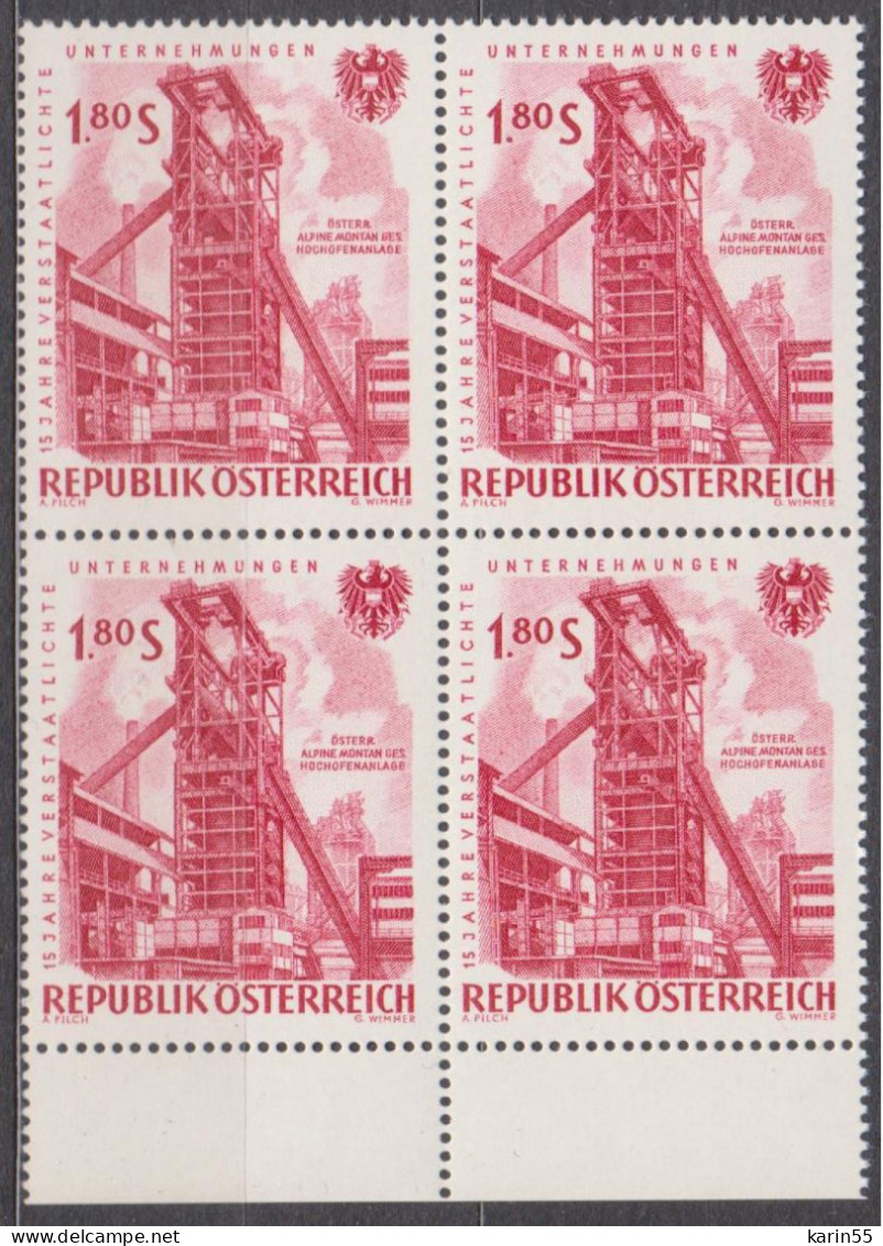 1961 , 15 Jahre Verstaatlichte Unternehmen ( Mi.Nr.: 1094 ) (5) 4-er Block Postfrisch ** - Nuovi