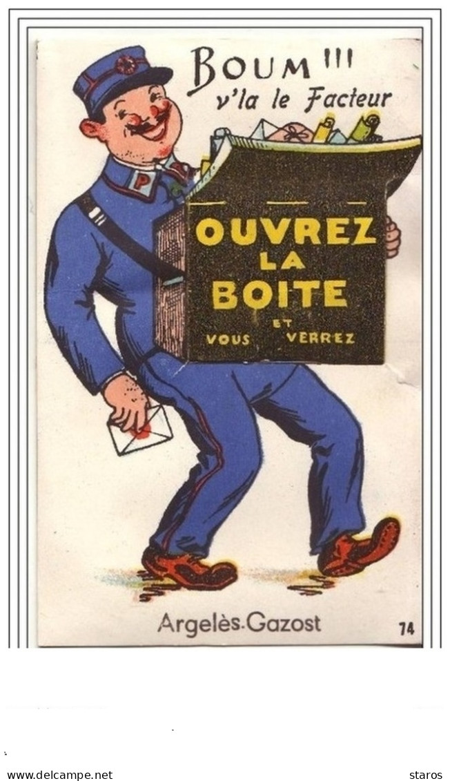 Boum !!! V'la Le Facteur Ouvrez La Boite Et Vous Verrez ARGELES-GAZOST (Carte à Système) - Argeles Gazost