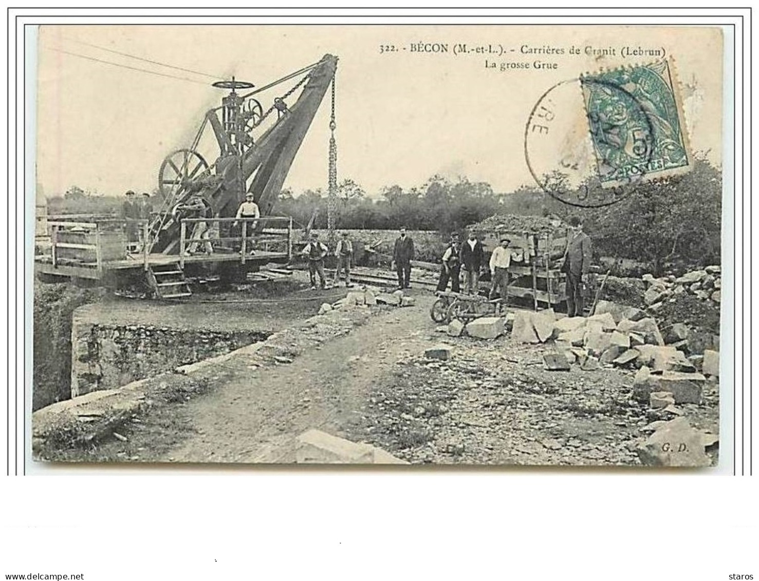 BECON Carrières De Granit (Lebrun) La Grosse Grue - Autres & Non Classés