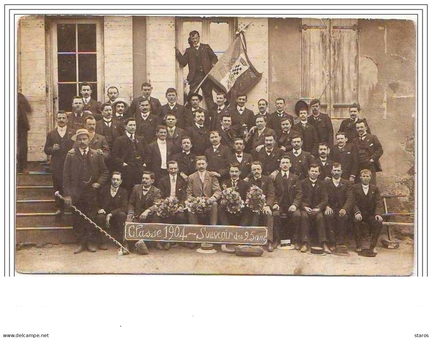 ANNONAY Classe 1904 Souvenir Des 25 Ans (sur Le Drapeau Ville D&amp Acute Annonay) - Annonay