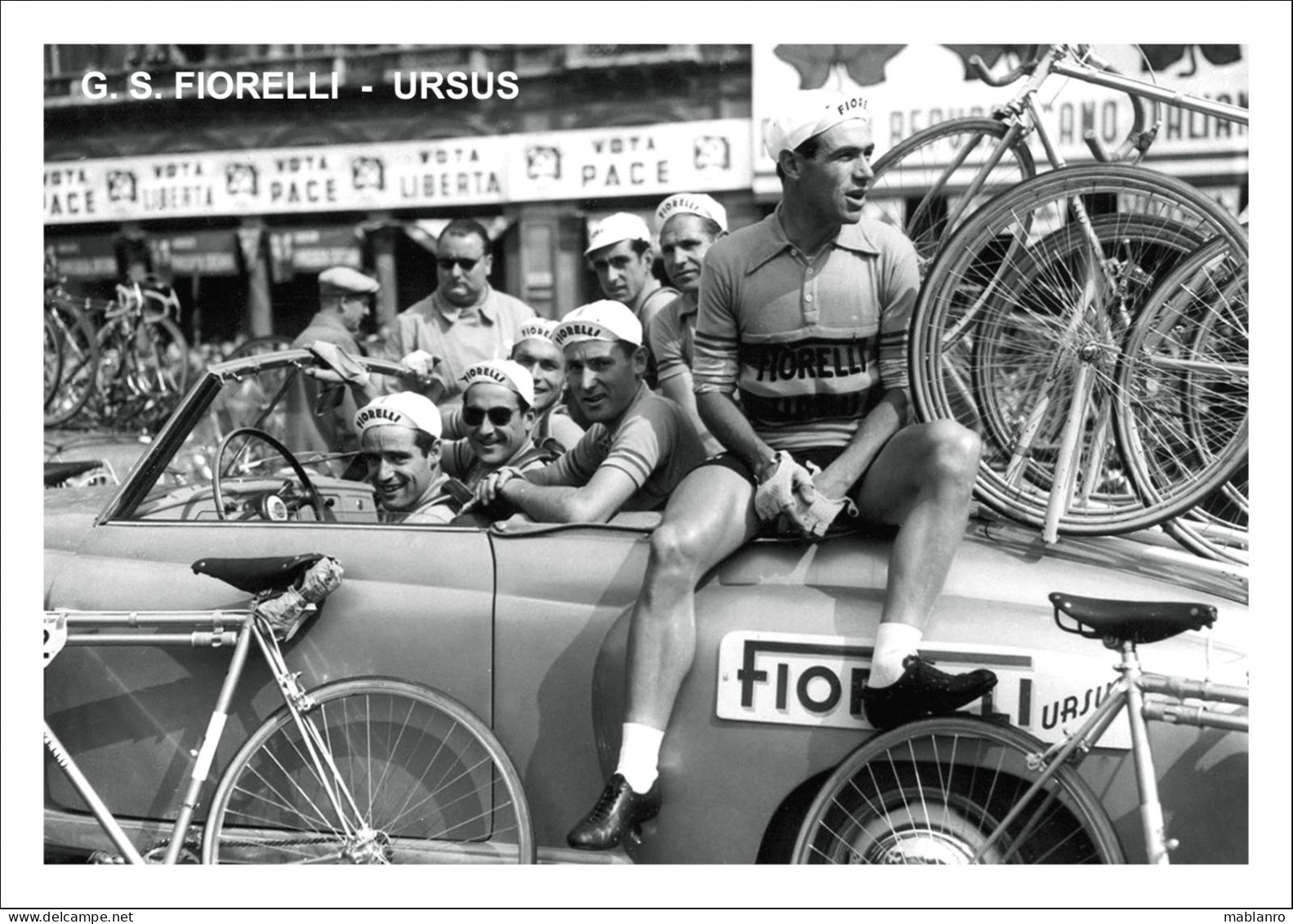 PHOTO CYCLISME REENFORCE GRAND QUALITÉ ( NO CARTE ) GROUPE TEAM FIORELLI URSUS 1949 - Cyclisme